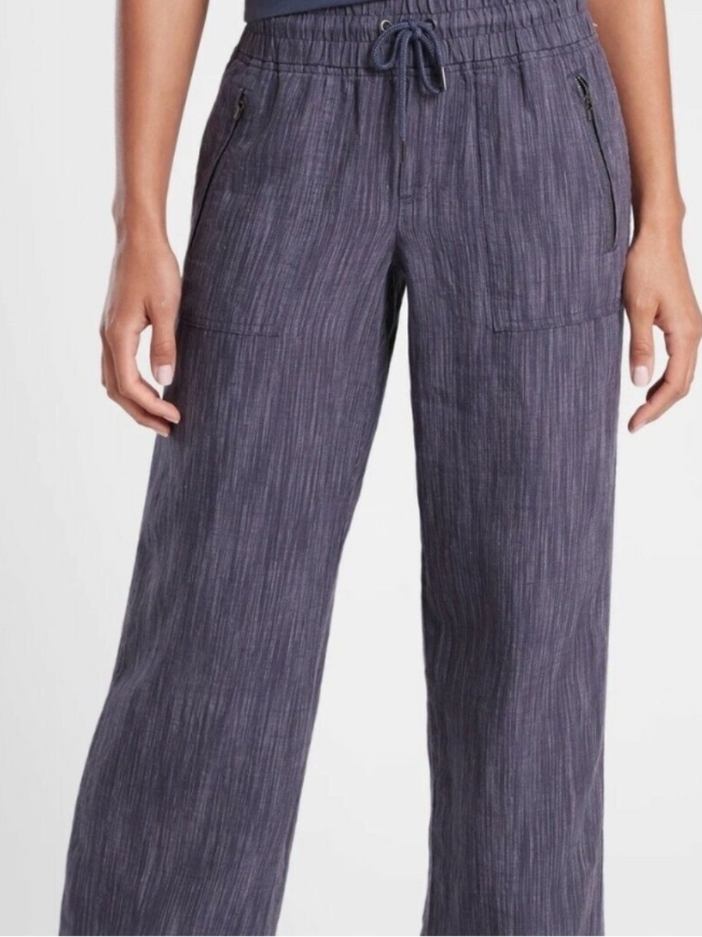 Athleta Retreat Linen wide leg drawstring pants
